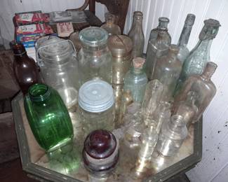 Assorted Antique Glass Bottles