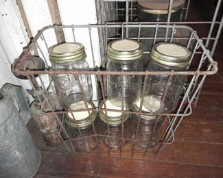 Vintage Jelly Jars W/ Metal Rack