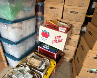 Antique Tea Leaf stoneware collection located in Sycamore, IL. Samples are available at the sale for viewing.