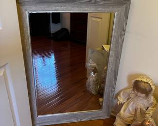 Large Accent Mirror with Beachwood Stained Frame 