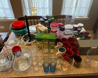 Misc. Glassware, Plastics, Mixing Bowls 