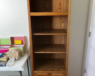 Wood Bookshelf with Storage Cabinet 