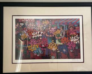 Flower Market Print signed and numbered 