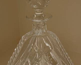 Vintage Block Cut Crystal Decanter & Stopper