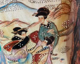 Oversized Moriagi/Satsuma Floor Vase