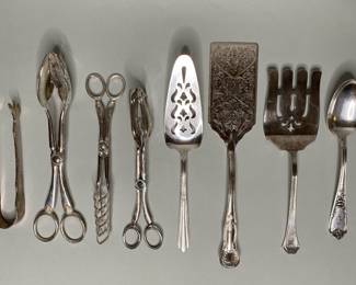 Collection Of Serving Pieces With 3 Silver Plated Serving Pieces
