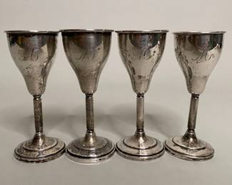 Four Sterling Silver Toasting Cups
