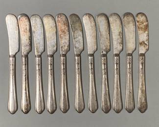 Set Of 10 Butter Knives, Unknown Maker
