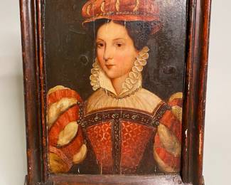 French School XVI Century Portrait Of A Woman With A Hat
