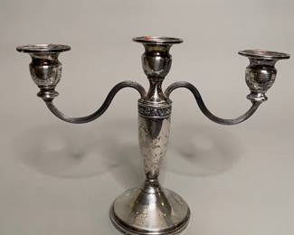 Sterling Silver Vase, Candlestick And Candelabra
