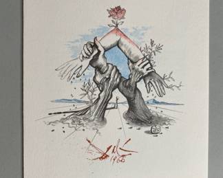 Salvador Dali, World Federation Of United Nations Associations Anniversary Booklet With Stamps
