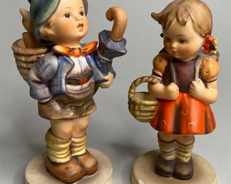 Goebel Hummel #198/1 Home From Market, 1948 And Gobble Hummel #81/0 School Girl, 1960
