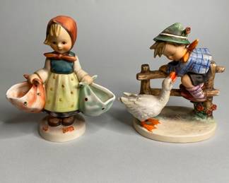 Goebel Hummel #175 Mother's Darling And Goebel Hummel #195/2, Barnyard Hero, 1948
