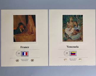 Collection Of Sixteen 1980 UNICEF Proof Edition Flag Stamp Proofs
