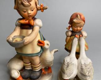 Goebel Hummel #197 Be Patient And Hummel With Goebel Hummel #47 Goose Girl
