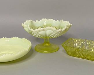 Collection Of Yellow Depression Glass
