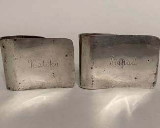 Two Silver Engraved Money Clips
