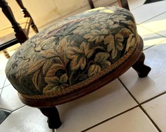 Antique Upholstered Foot Stool 