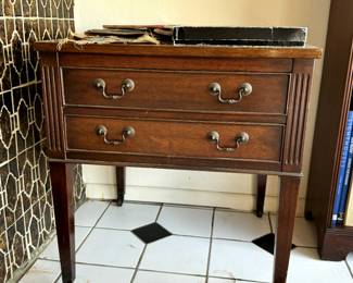 2-Drawer Solid Wood Accent Table 