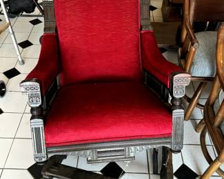 Antique 19th Century, Victorian "Rocking/Sliding Chair" Chair needs work. Base is separating from seat. 