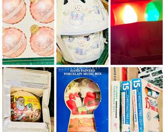 Vintage Christmas Mix including Lights & Ornaments