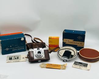 Vintage Kodak & AGFA Camera, Case, Flash, Film, Manuals & More