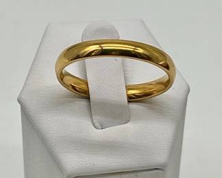 1/8” Wide Golden Tungsten Carbide Wedding Band