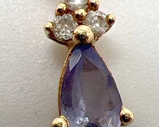14 Karat Gold Pendant with Diamond Accents
