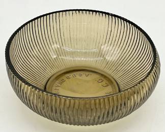 E. O. Brody Company Smoked Ribbed Glass Bowl