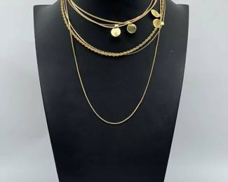 (6) 24 Karat Gold Electroplate Necklaces
Longest necklace is 24"