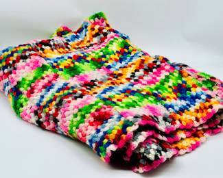 Handmade Colorful Rainbow Throw Blanket