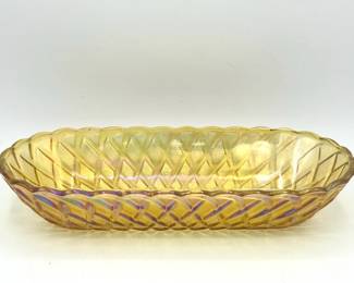 Vintage Marigold Carnival Glass Dish
