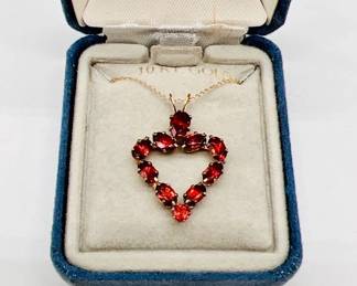 10 Karat Gold Heart Necklace in Original Box