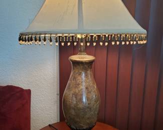 Heavy Marble bronze lamps-34"