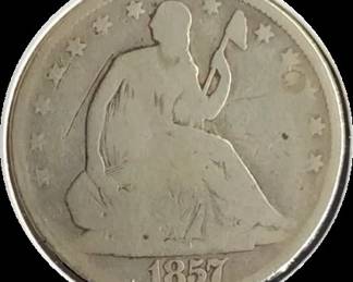 1857 Seated Liberty Half Dollar Coin