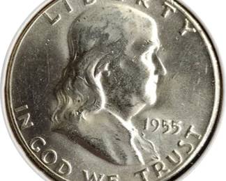 1955 BU Franklin Half Dollar Coin