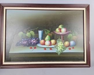 Lot 80 | Framed Original Fruit Painting on Canvas