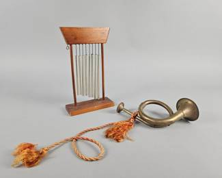 Lot 68 | Vintage Brass Horn & Table Chime