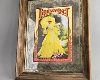 Lot 47 | Vintage Budweiser Wood Framed Mirror