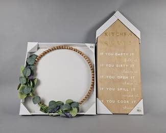 Lot 264 | Prinz At Home Kitchen Rules & Beaded Wreath