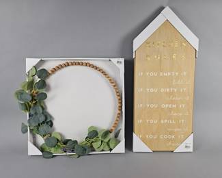 Lot 272 | Prinz At Home Kitchen Rules & Beaded Wreath