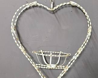 Lot 114 | Vintage Twisted Metal Heart Floral Hanger