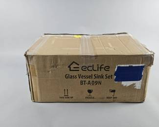Lot 406 | New EcLife Glass Vessel Sink Set BT-A09N