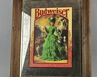 Lot 44 | Vintage Budweiser Wood Framed Mirror
