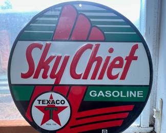Texaco Sky Chief Gasoline Metal Sign