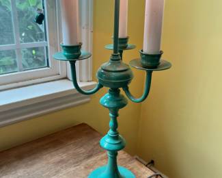 Green French Buillotte Table Lamp
