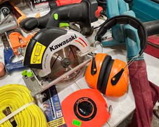 Kawasaki Circular Saw, Lufkin Rule Co 100' Steel Tape 