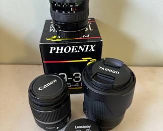 Phoenix 19-35mm F/3.5-4.5 AF Lens , Canon Lens/18-55MM, Lensbaby 2.0 Lens, Tamronv18-200mm Lens