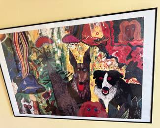 Framed Print "Country Dog Gentlemen" by Roy De Forest