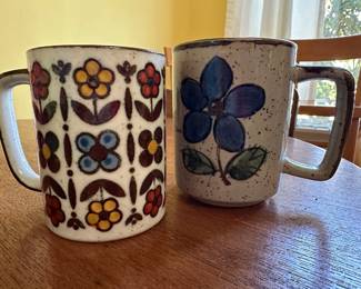 Otagiri Flower Coffee Mug, Blue Flower Pattern Glazed Stoneware Coffee Mug